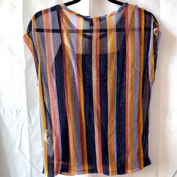 INC Striped Twist Hem Blouse - Picture 3 of 8